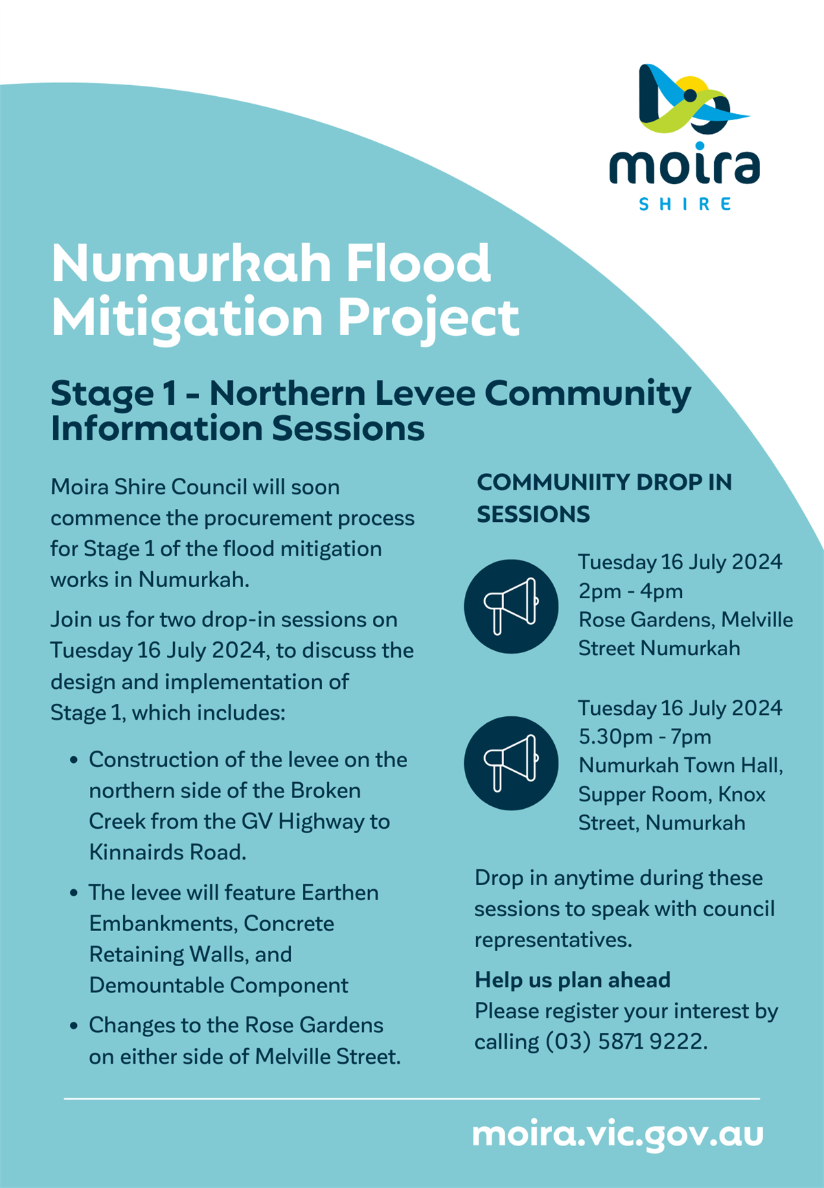 Numurkah Flood Mitigation Project Community Drop-In Session 1 Moira Shire