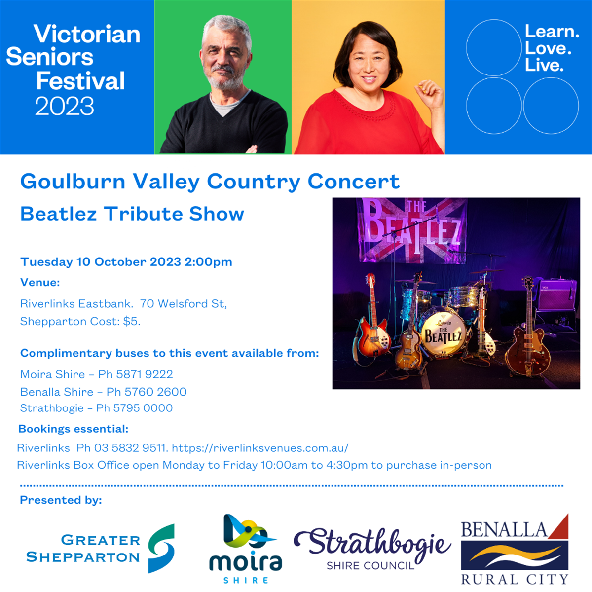 Victorian Seniors Festival Goulburn Valey Concert Beatlez Tribute Show ...