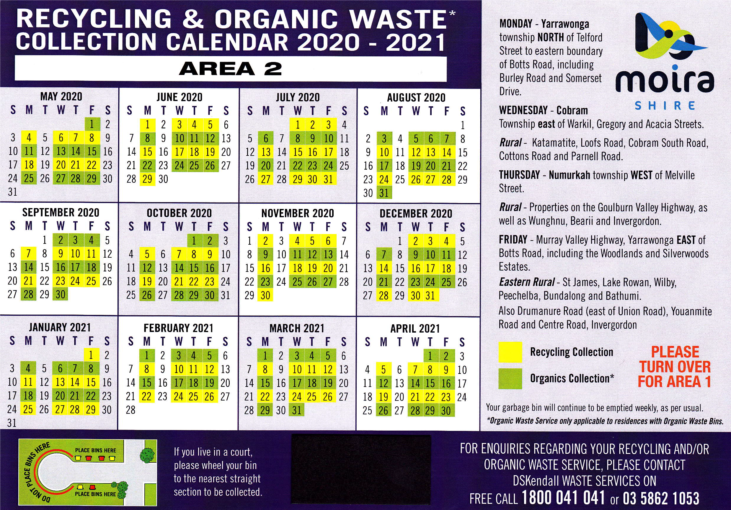waste management calendar 2021 Kerbside Collection Calendar Moira Shire waste management calendar 2021